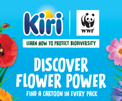 Space celebrates Kiri’s ‘Flower Power’ (La Puissance des Fleurs) on pack activation with WWF, protecting biodiversity with a cartoon to create in every pack